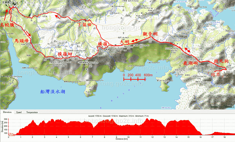 我首次挑戢黃竹角咀失敗的登山路線