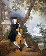 Thomas Gainsborough‧約翰查非牧師在戶外演奏大提琴